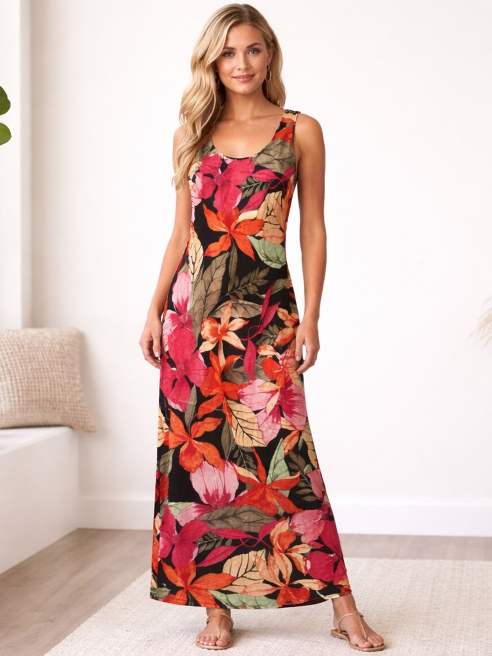 🌺Floral Scoop Neck Maxi Dress in Multi-Color